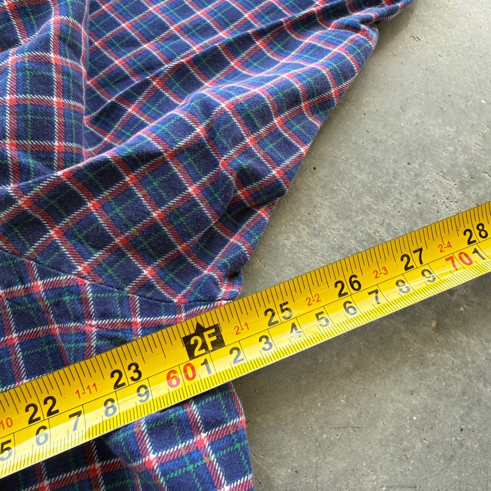 Vintage Ralph Lauren Classic Fit Plaid Button Down Shirt Navy Red Large 90s - Picture 4 of 5